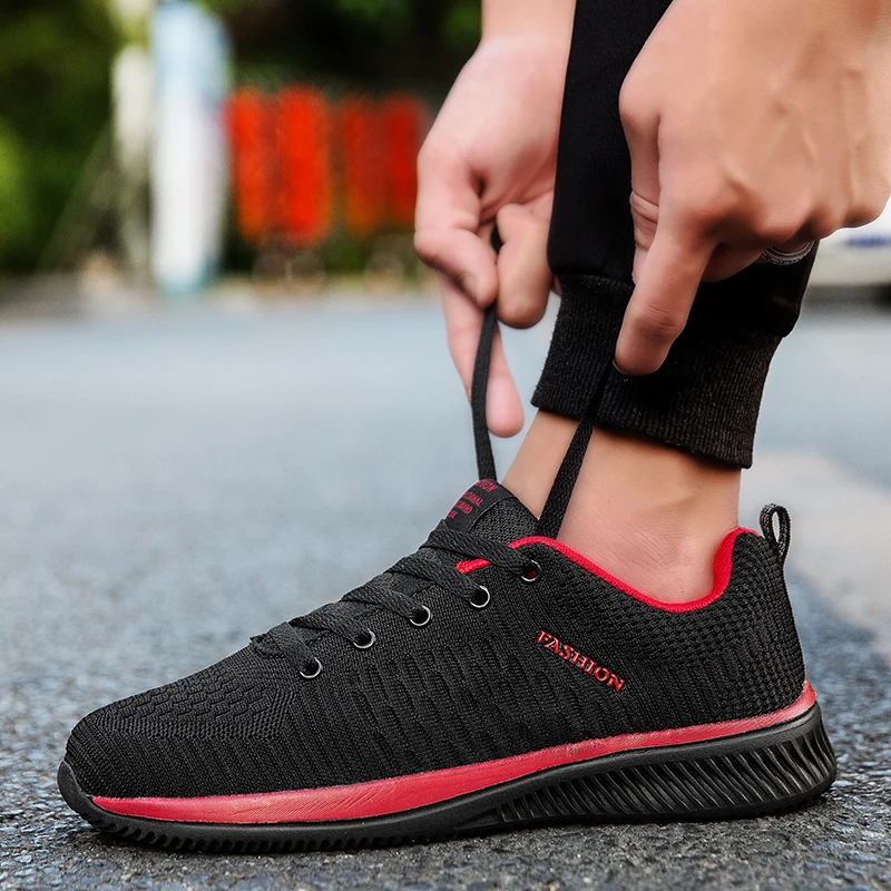 Hot Sale Mesh Shoes Men Summer Breathable Sneakers Non-slip Big Size Mens Lightweight Comfortable Lace-up Footwear |
