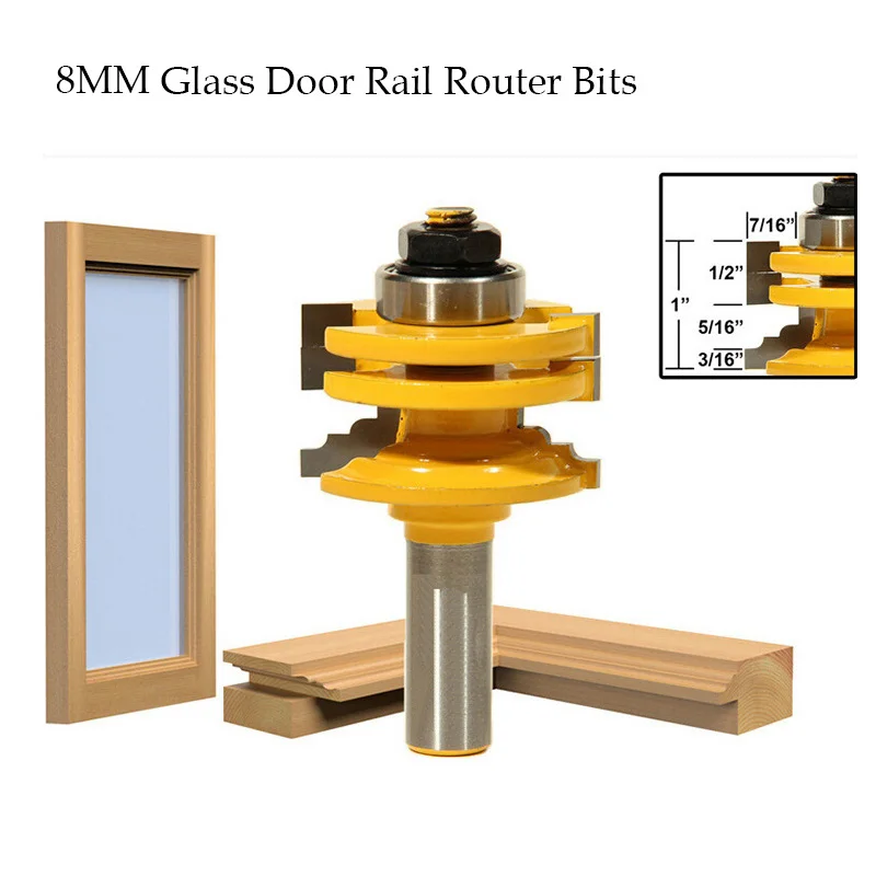 8 мм фрезерный станок для обрезки стеклянной двери деревообрабатывающий