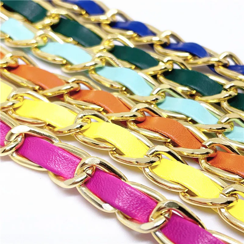 crossbody shoulder strap crossbody long chain for cell phone case pu leather metal chain accessories lanyard halter long rope free global shipping