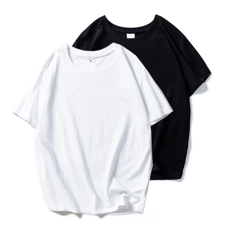 

T Shirts Women Black White Tshirts Lady Solid Cotton Tees Short Sleeve Summer Plus Size Tops for Woman Harajuku T Shirts Female