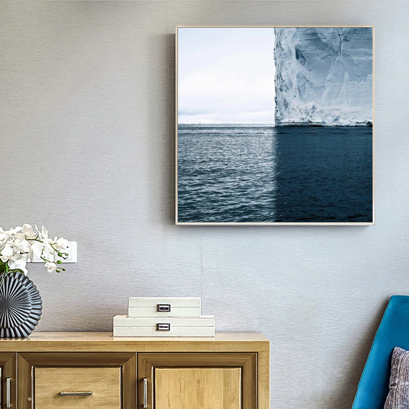 Настенный плакат с пейзажем угол айсберга художественная живопись на холсте