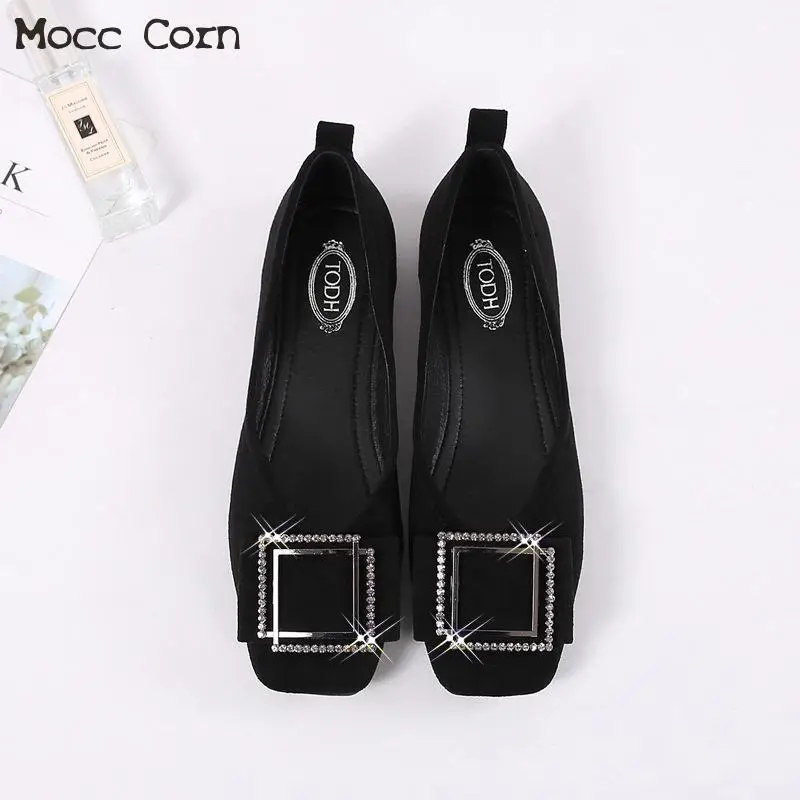 

Suede Women Ballet Flats Shoes Lady Slip On Loafers Crystal Woman Shallow Boat Shoes Spring Summer Casual Female Footwear New