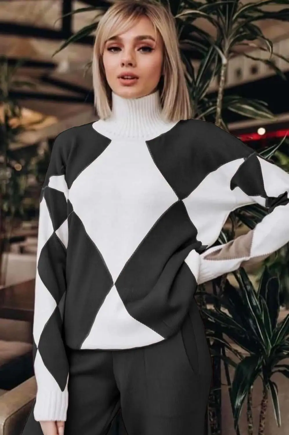 Женский комплект из 2 предметов ALPHALMODA зимний модный джемпер с высоким воротником