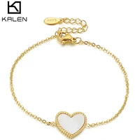 kalen multicolor heart shell foot bracelet stainless steel feet chain friendship gifts anklet for women foot jewelry gift
