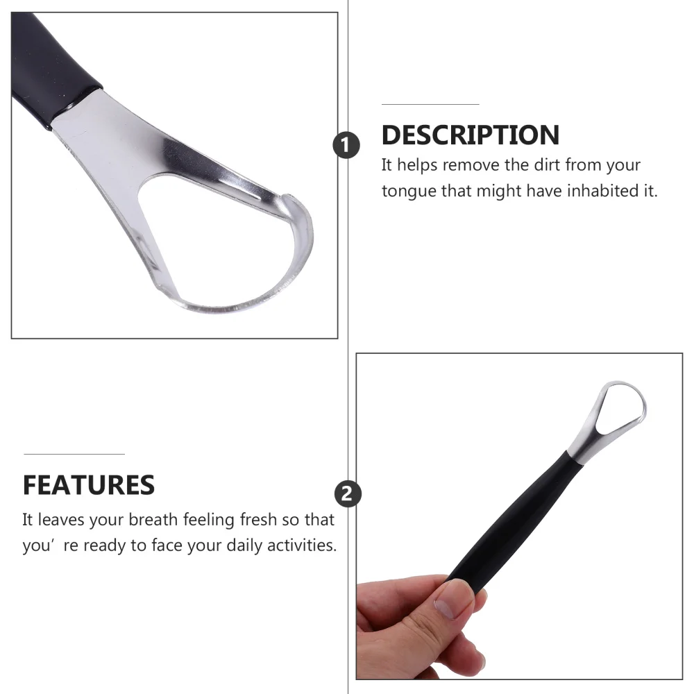 

4pcs Reusable Stainless Steel Tongue Scraper Portable Oral Tongue Scraping Tool
