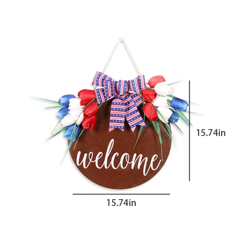 

Independence Day Patriotic Door Wreath Outdoor Joy Porch Sign for front Door Dropshipping
