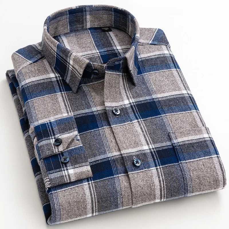 Рубашка мужская в полоску с длинным рукавом стиле ретро 8XL | Мужская одежда