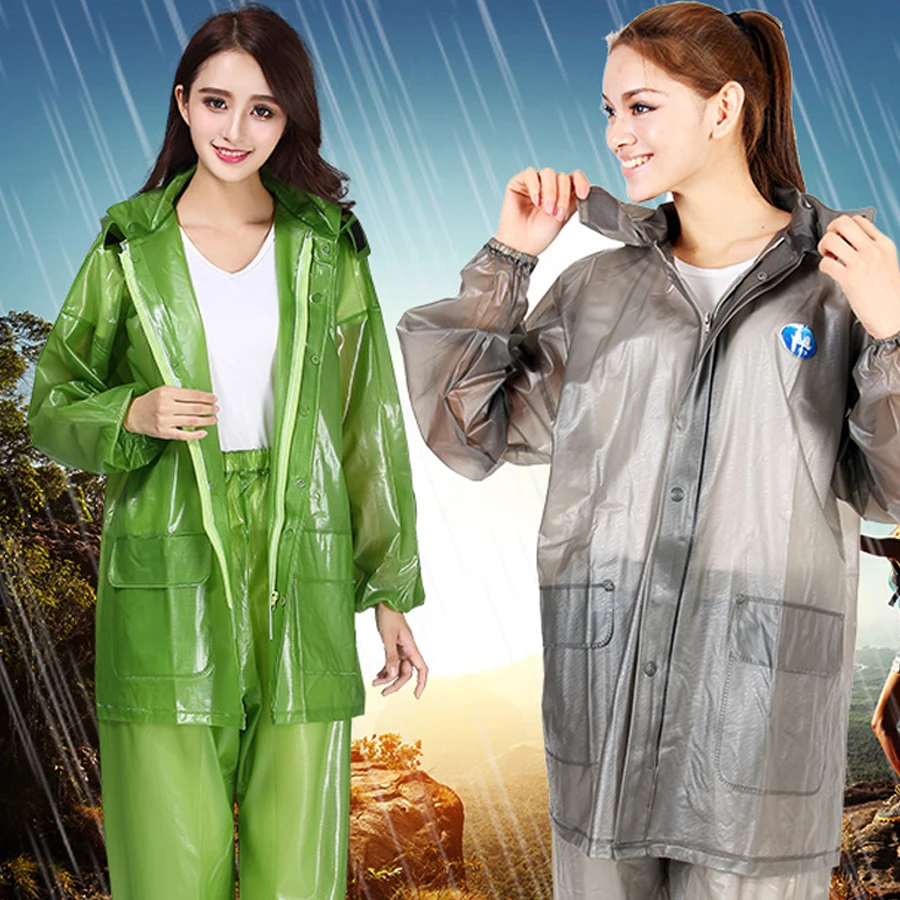 

Waterproof Ladies Rain Coat Pants Windproof Cape Ladies Fishing Overalls Chaqueta Mujer Rain Gear Transparent Clear