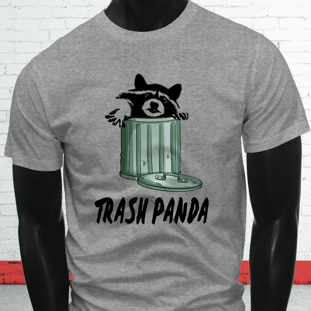 Мусорная панда смешной Юмор дикая животная енот мужская серая футболка|Мужские
