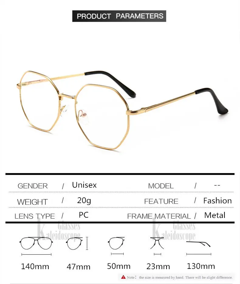 Men Vintage Anti Blue light Glasses Frame Round Women Lens Myopia Optical Mirror Simple Metal Anti-blue Clear Eyewear Frames