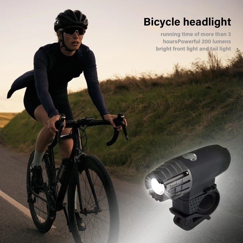 Открытый Перезаряжаемые 3 часов Мощный 200 люмен яркий Велосипедный спорт спереди
