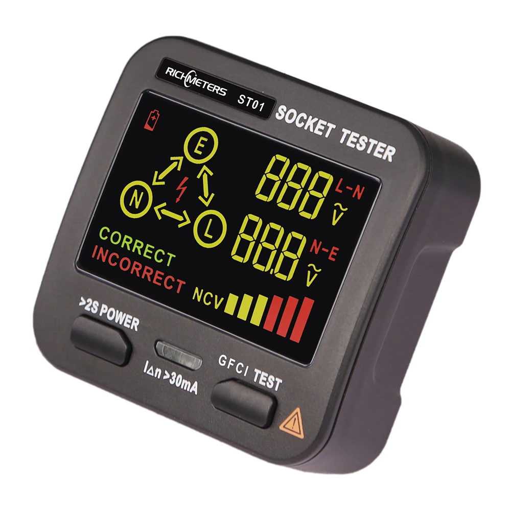 Socket Tester AC Electric Digital Display Plug Voltage Pro EU UK US AU NCV Grounding Circuit Breaker Finders | Инструменты