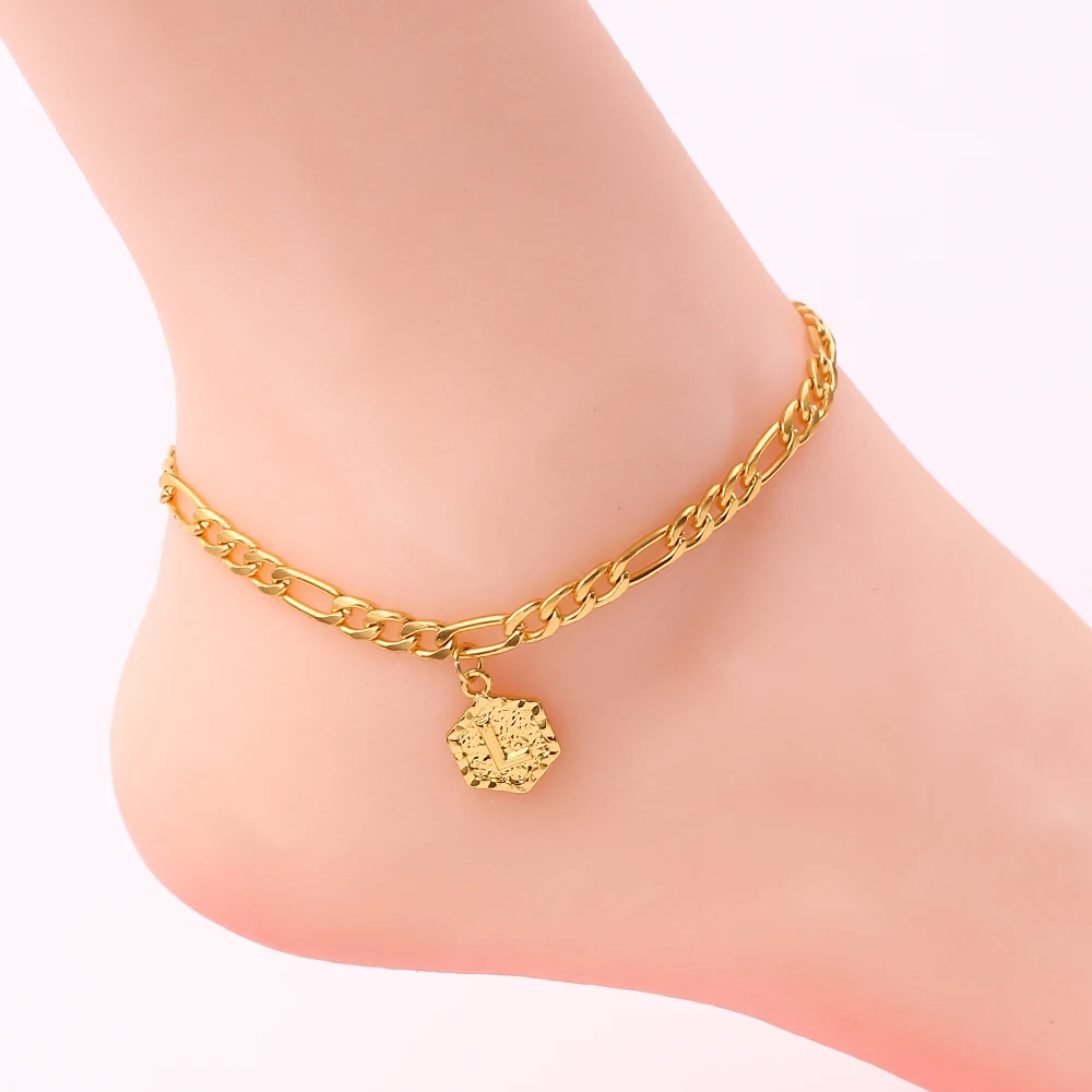 Браслеты анклеты женские золотистые цепочка для ног с оригинальными 26