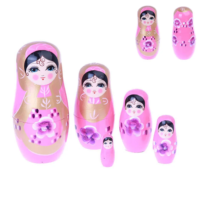 5 шт./компл. деревянная Русская Матрешка куклы для девочек/клоун глазурь игрушки