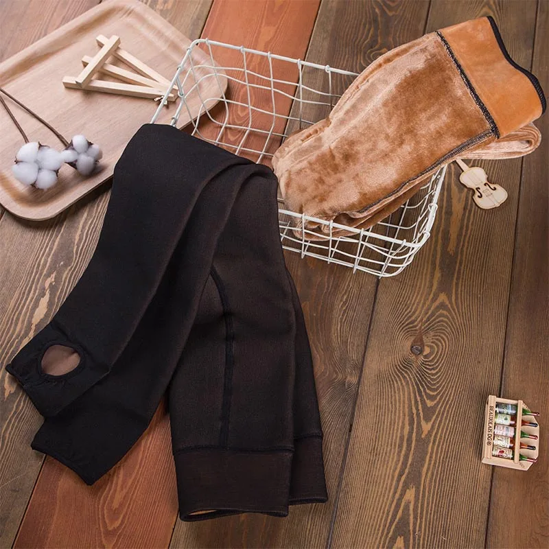 

Black Imitation Skin Women Tights Winter Pantyhose Transparent Elastic Sexy Tights Warm Thick Pantyhose for Girls Stockings