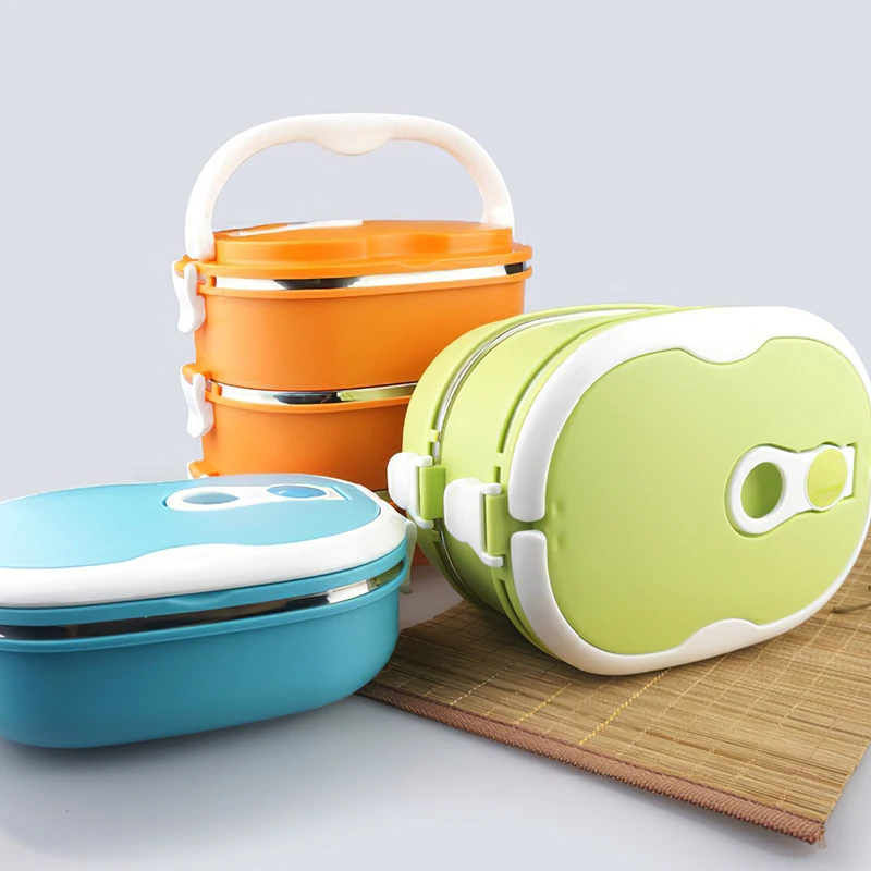 

Stainless Steel Insulated Lunch Box With Portable Lunch Box Raw Meal Sealed Portable 2-Layer Lunch Box