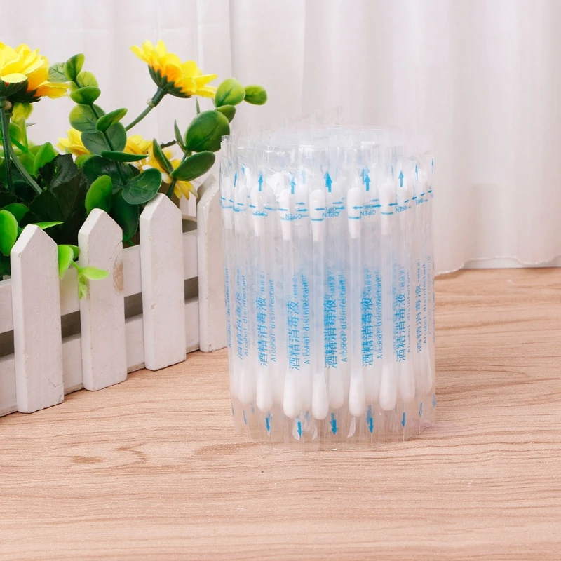 

50pcs Disposable Medical Alcohol Stick Disinfected Cotton Swab Care Tool Aid Kit