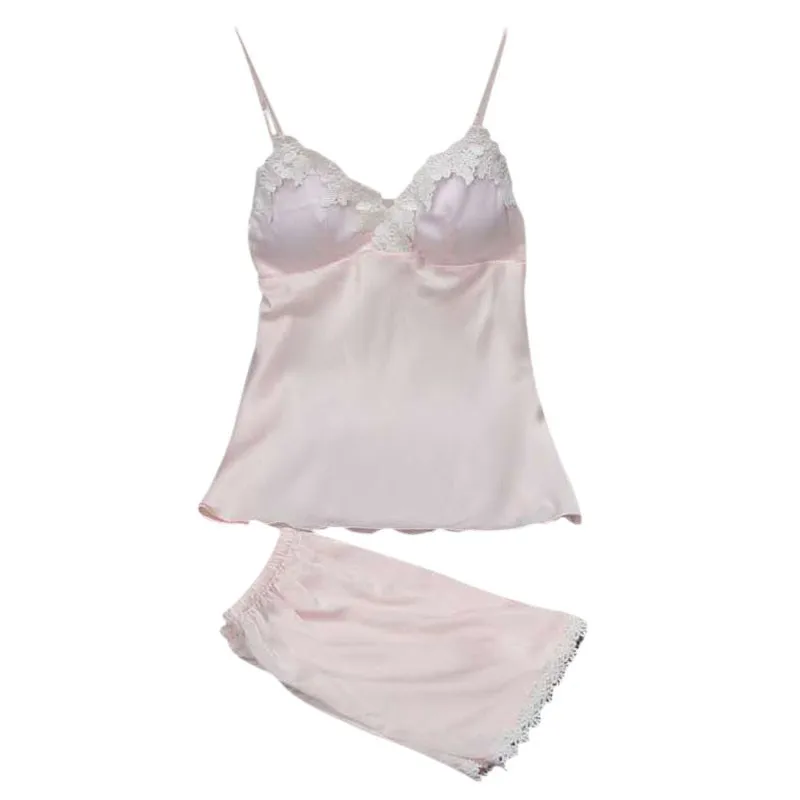 

Sexy Lingerie Set Silk Satin Sleepwear Women's Pajama Set Sexy Temptation Nightwear Top and Shorts Pajamas