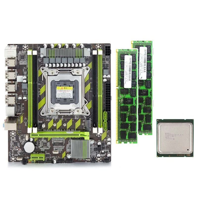Комплект материнской платы X79G с LGA2011 Combos Xeon E5 2640 ЦПУ 2 шт. x 8 ГБ = 16 Гб памяти DDR3 ОЗУ