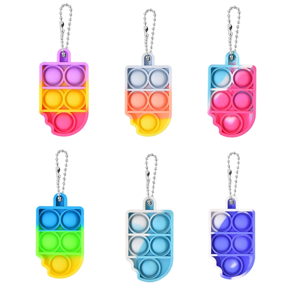 

Cheap Mini Push Bubble Sensory Fidget Toys Keychain Squishy Anti Stress Reliever For Adult Kids Ice Cream Anti Stress Fidget Toy