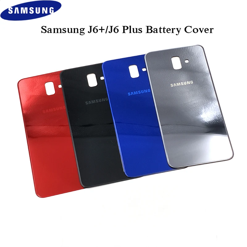 Оригинальный чехол для Samsung Galaxy J6 Plus + задняя крышка аккумулятора защитный замены