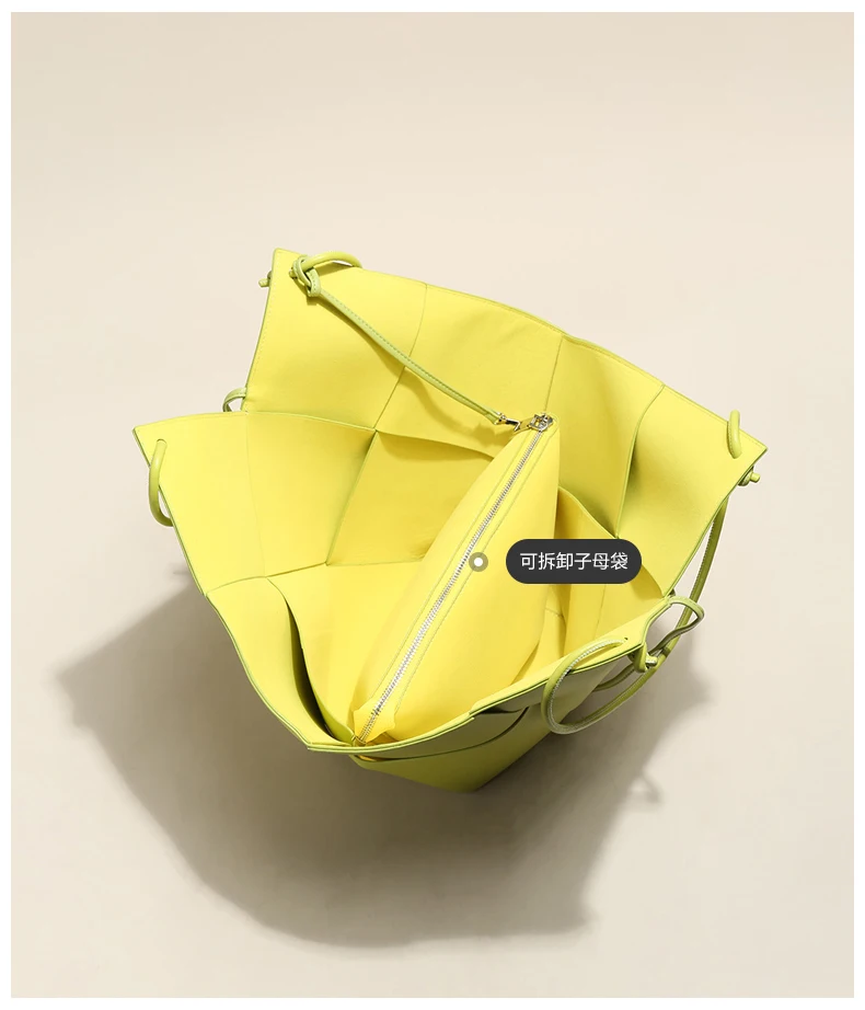 

2021 New Trendy Brand Design Genuine Cowhide Woven Soft Leather Large Capacity Shipping Purse Lady Handbag Women Shoulder Bag