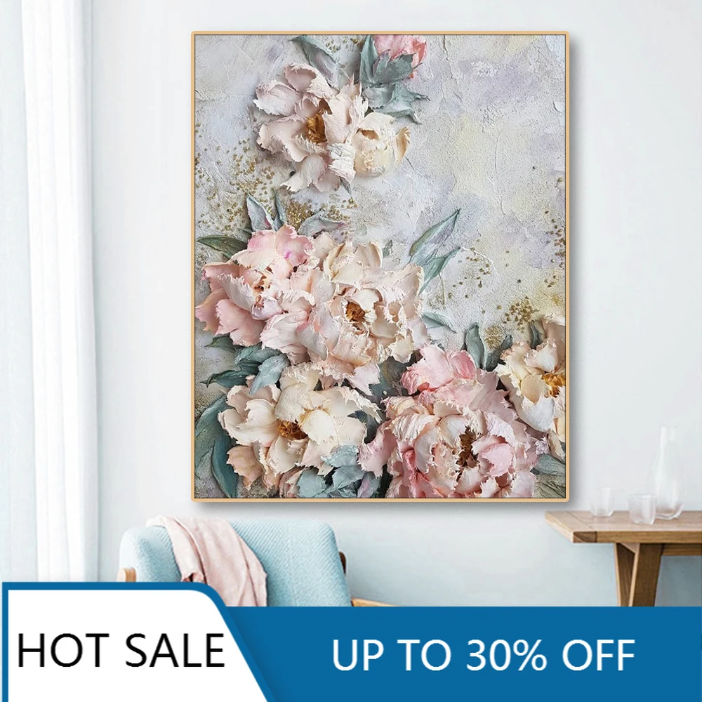 Скандинавская Картина на холсте с цветами настенные художественные картины