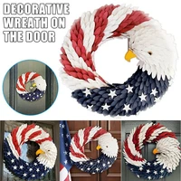 american eagle wreath patriotic front wreath eagle national flag design artificial garland wreath hanging for car motorcycle