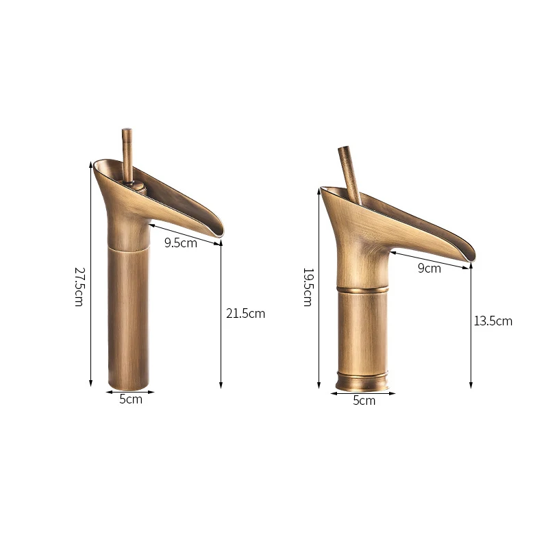 Античный смеситель для водопада винный бокал медный умывальника ванной комнаты