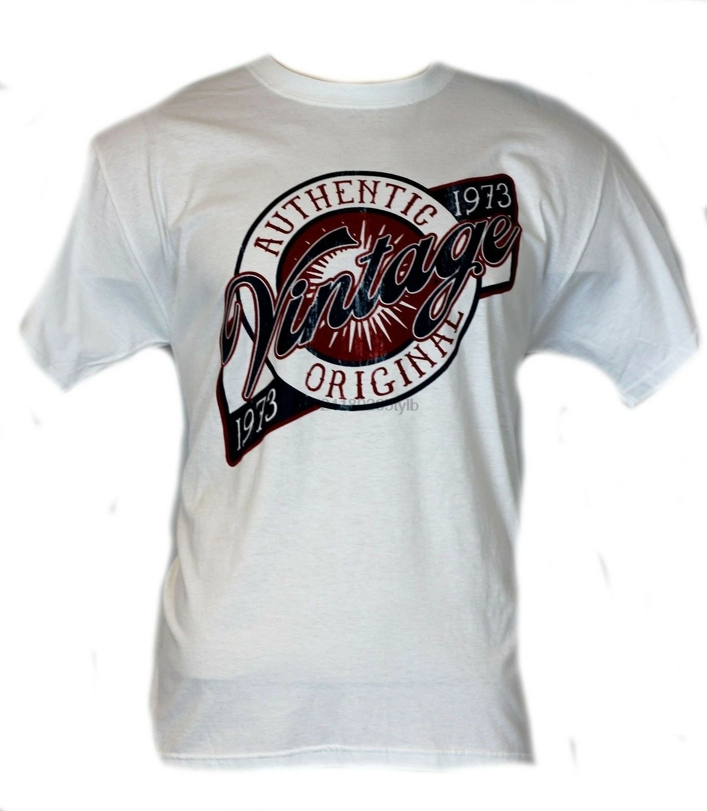 Подлинная винтажная Мужская футболка-День рождения 1973 рубашка с винтажным