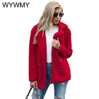 wywmy autumn winter warm short trench coats women tops cardigan plus size women clothes 2021 plush windbreakers blouson female