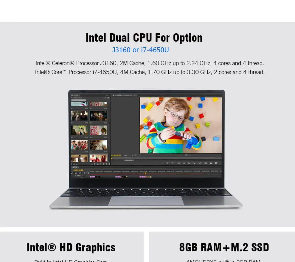 AMOUDO 15,6 дюймовый игровой ноутбук Inel Core i7-4650U 8 ГБ ОЗУ 512 ГБ SSD 1920*1080P FHD Win7/10 ультратонкий ноутбук