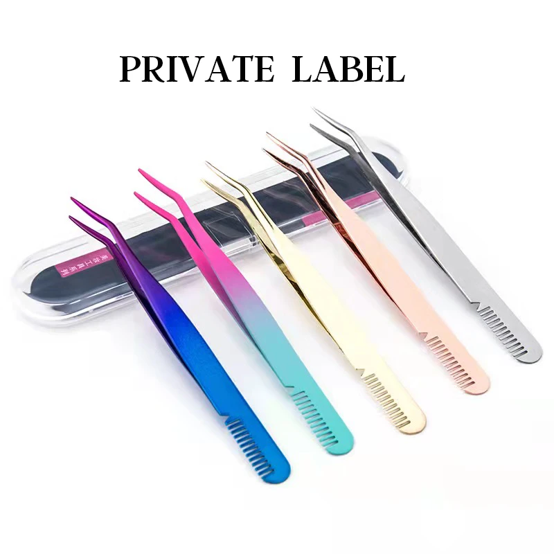 Пользовательский Многофункциональный пинцет для бровей с расческой из