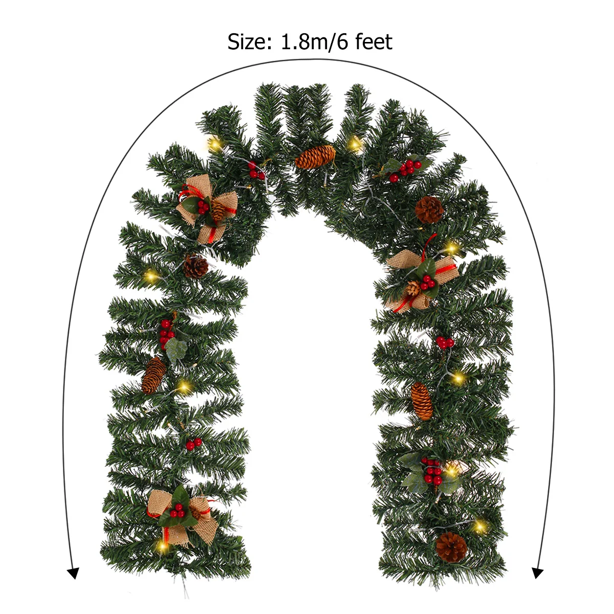 

Рождественские украшения для елки 6 футов, Рождественская гирлянда, украшение с 20 светодиодами, украшения для дома, Рождественский занавес, ...