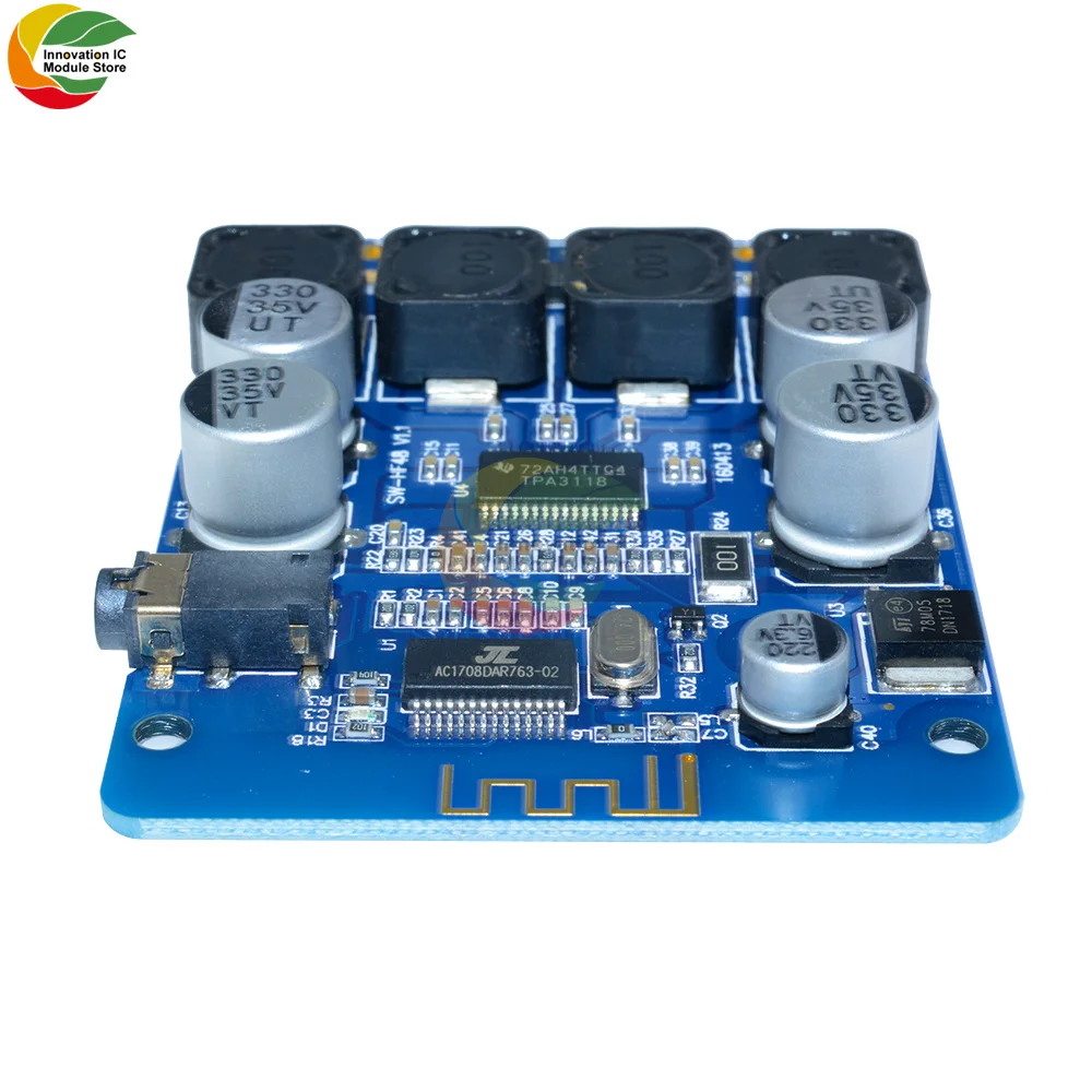 TPA3118 2x30W 8-26V DC stereo Bluetooth digital power amplifier board model audio receiver | Электронные компоненты и