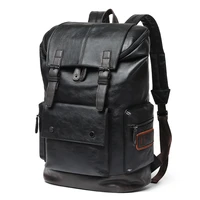 mens large leather antitheft travel backpack laptop bags men black bagpack boy big capacity school male business shoulder bag