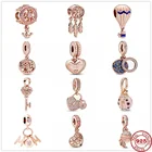 925 стерлингового серебра розовое золото Древа любви Подвеска 