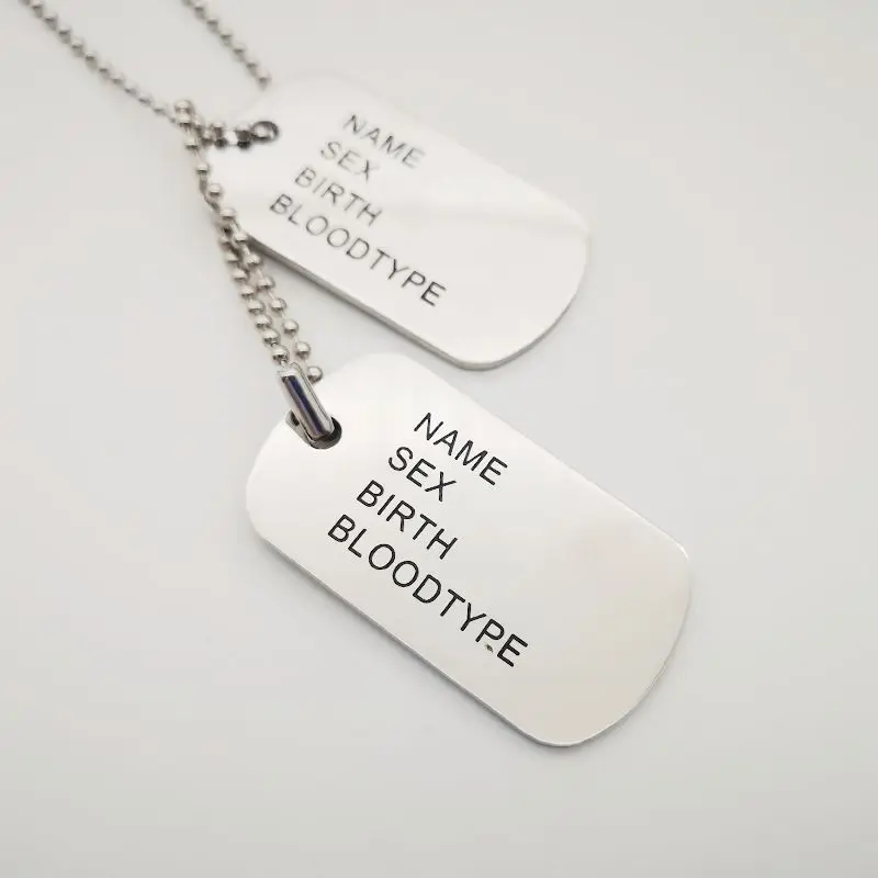 2019 Новое поступление Для мужчин Jewelry 2 шт. Dog Tag кулон Цепочки и ожерелья s 316L