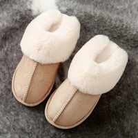 winter warm home slippers cotton women men fur shoes cute non slip soft sole indoor bedroom house female couples furry slides