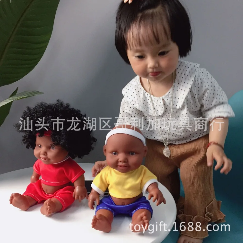 

Kids African Doll Children's Companion Human Dolls Toy Baby Girl Toy 10 inch