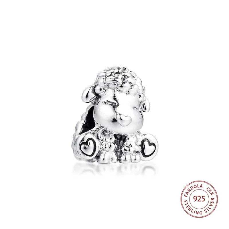 Подходит к подлинным браслетам Pandora Подвески 925 стерлингового серебра Патти Овцы