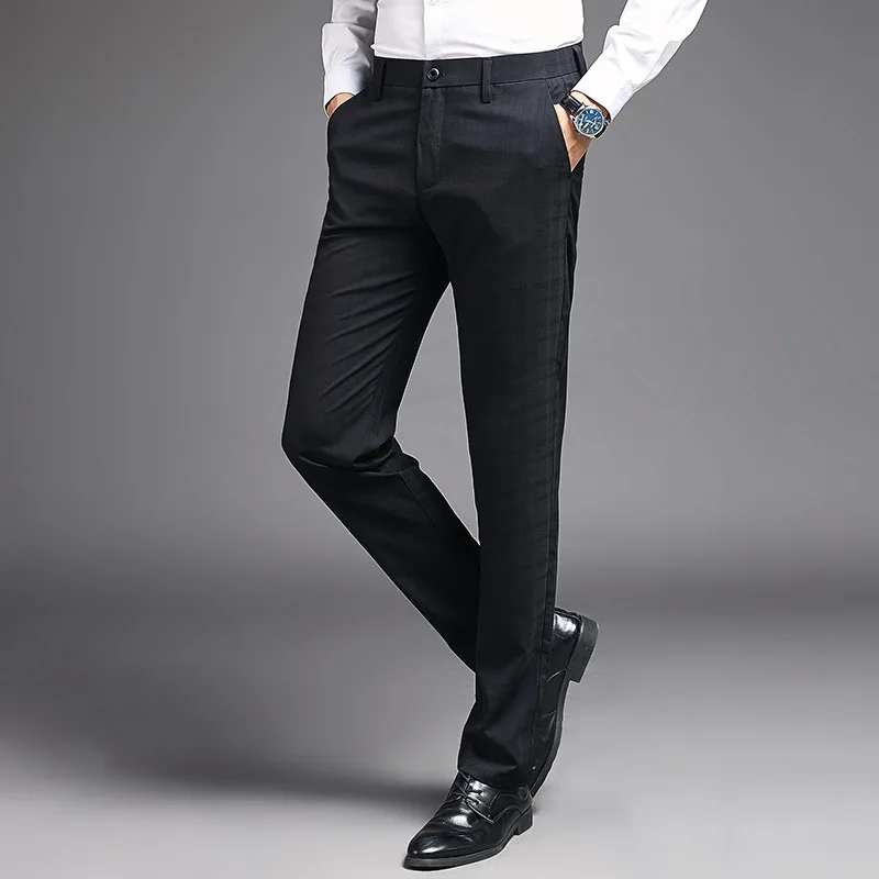 

Spring and summer 2021 new long British men's business slim elastic casual trousers