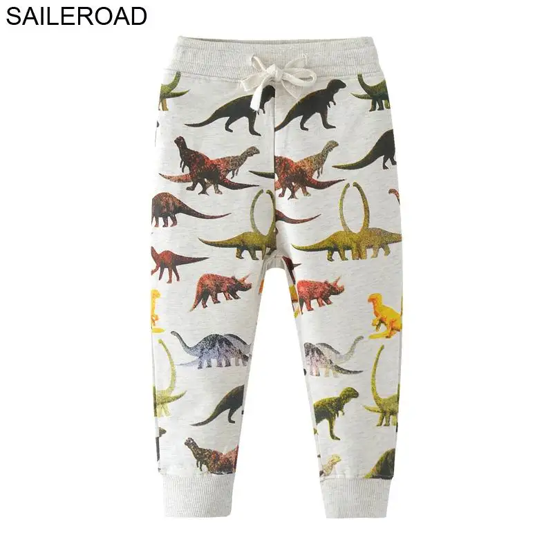 SAILEROAD 2-7 Т Мультфильм Динозавров Детские Брюки Прямые Брюки Для Весны Осень Дети Дети Мальчики Полная Длина Брюки, Брюки