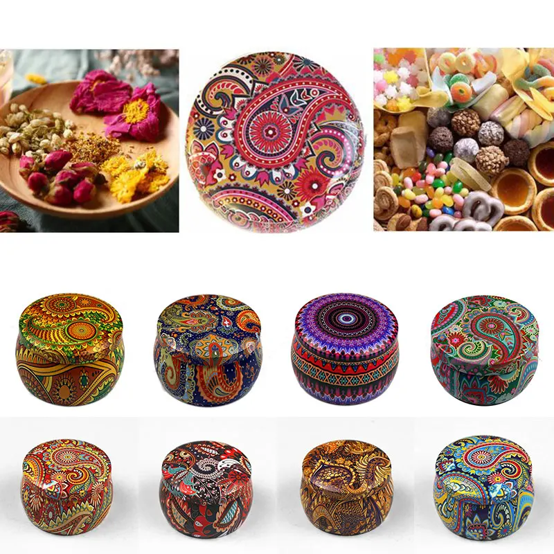 Candy Storage Case For Rose Flower Dry Gifts Packaging Candle Round Drum Box
