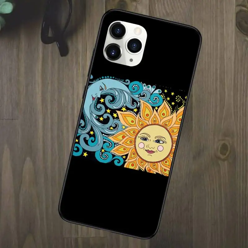 

Funny Sun Moon Face Phone Case for iPhone 11 12 mini pro XS MAX 8 7 6 6S Plus X 5S SE 2020 XR