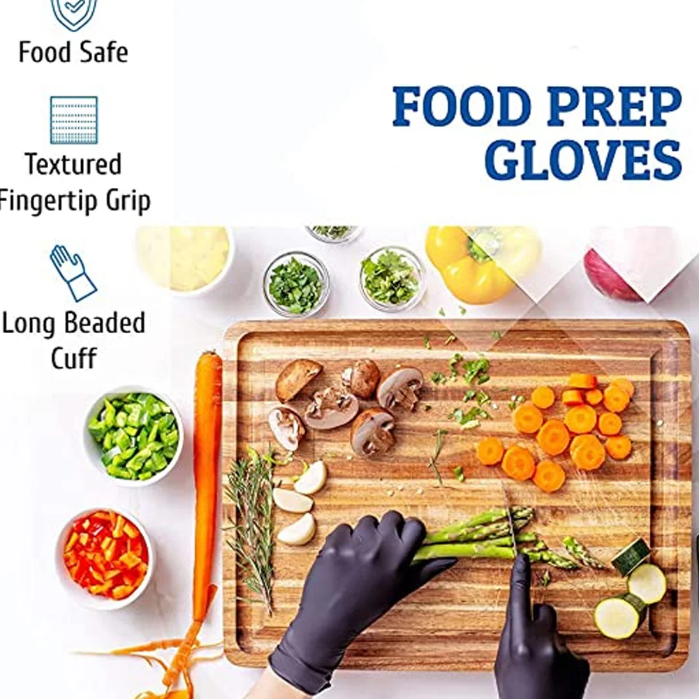 

100 Pairs Disposable Nitrile Gloves Safety Rubber Protection for Working Cleaning Home New Arrival