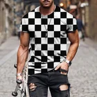 Повседневная трендовая футболка с 3D принтом, мужская рубашка с коротким рукавом и круглым вырезом, черные и белые футболки с узором высокой четкости, футболки оверсайз