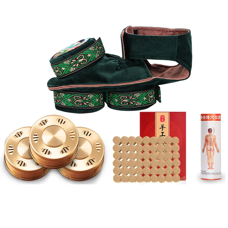 

Зеленая бархатная сумка для бездымных ног, коробка для прогревания ног, китайская палочки мокса, горелка, акупунктура, меридиан, нагревател...