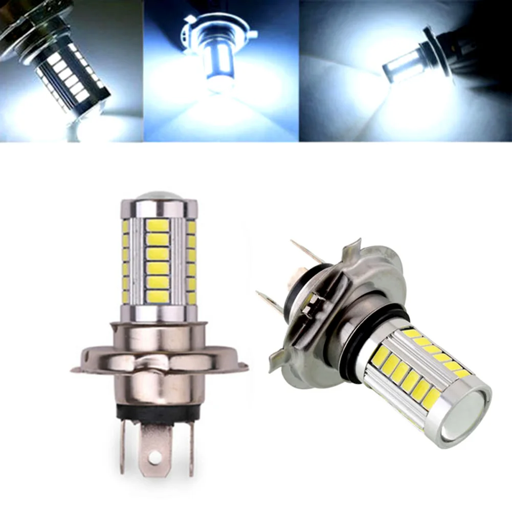 2PCS Car LED Lamp H4 H7 5630 33SMD 12V White Fog Light Super Bright Auto LED Front Fog Light High Power Driving Lamp Bulbs