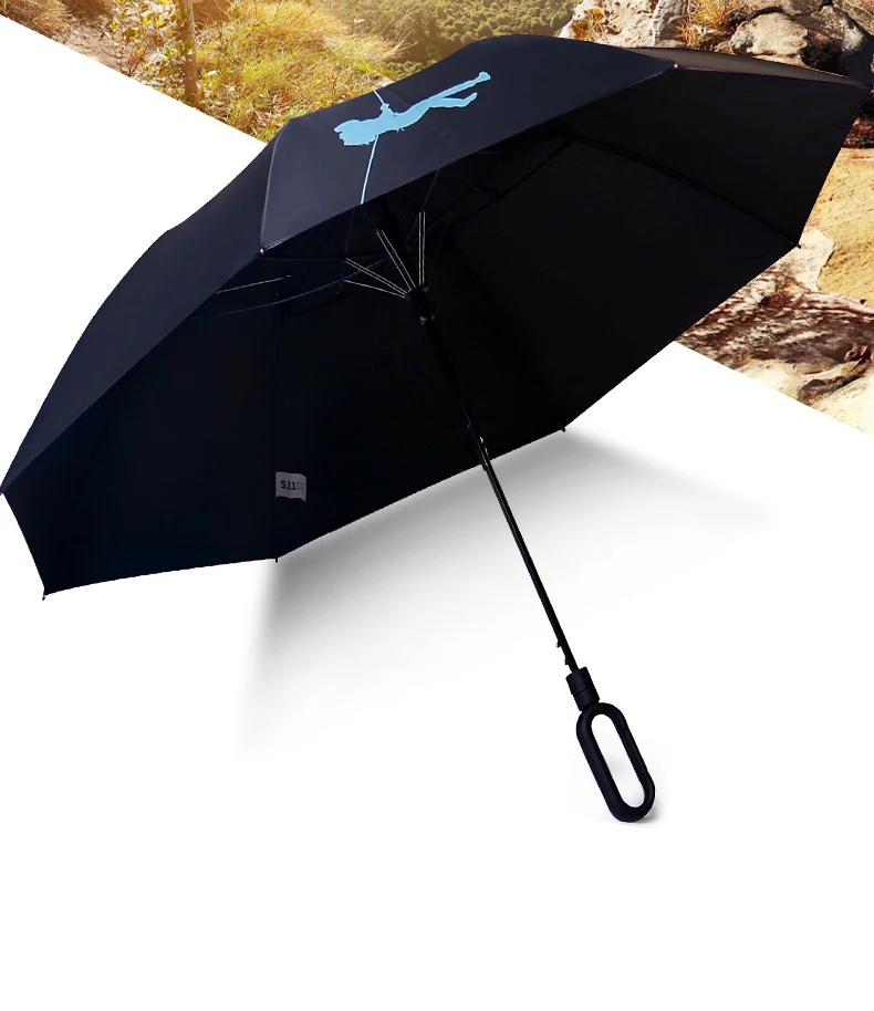 

Automatic Folding Umbrella Parasol Windproof Umbrella Black Coating Mountain Climbing Men Business Rain Umbrellas Gift SY383